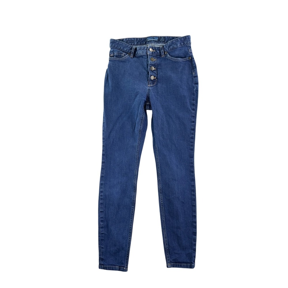 Patagonia‎ Skinny Jeans Womens 28 Blue High Rise Button Fly Organic Cotton 56960